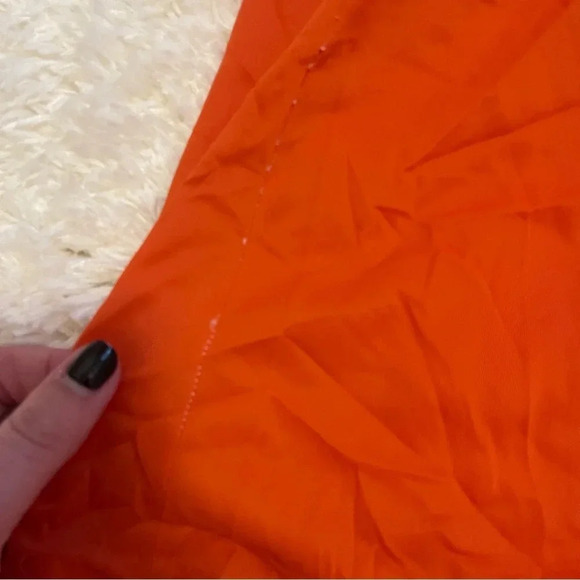 Vintage orange nightgown with embroidered flower snap buttons - size M/L - Picture 13 of 16